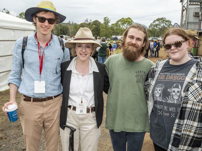 (from left) Liam Wedmaier, Sophie Wilson, Roman Haase and Paige McKenzie at the Toowoomba Royal Show. Saturday, March 26, 2022. Picture: Nev Madsen.