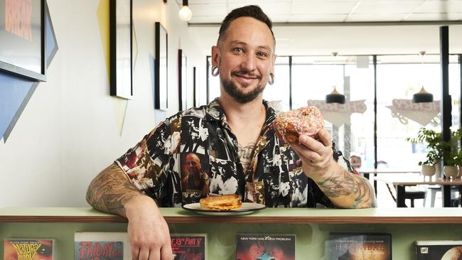 Tim Salmon with vegan options at Cherry Darlings. Picture: Matt Loxton