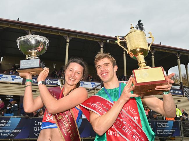 Stawell Gift 2022:  Carla Bull wins Womens  final with Harrison Kerr winning the Mens Final .Picture Rob Leeson