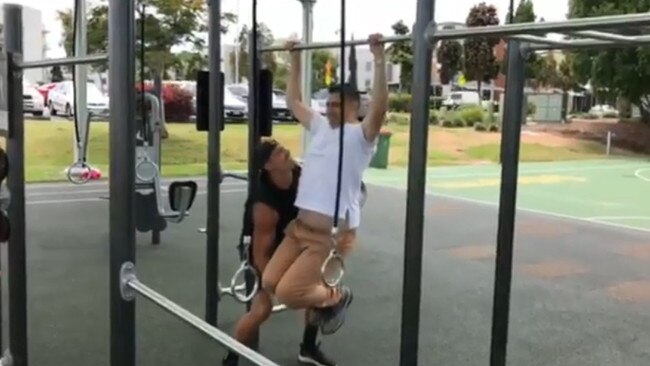 Gold Coast City councillor Hermann Vorster at the area’s outdoor gym