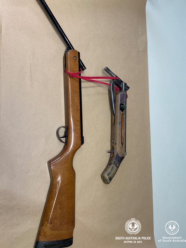 Man arrested in Whyalla Stuart for possession of firearms. Picture: SA Police