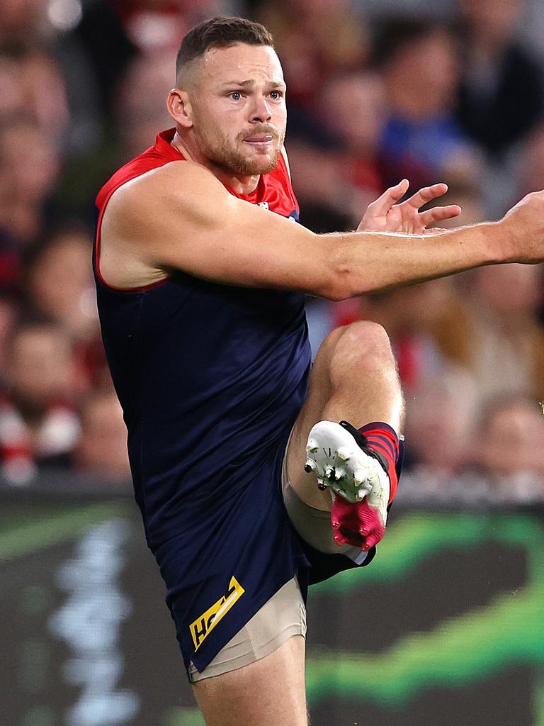 Steven May is the rock of Melbourne’s backline. Picture: Michael Klein