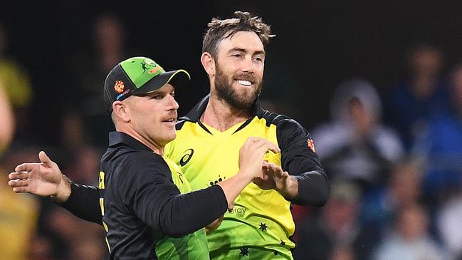 Teammates and best mates: Finch knows how important it will be to get the most out of Glenn Maxwell. Picture: AAP