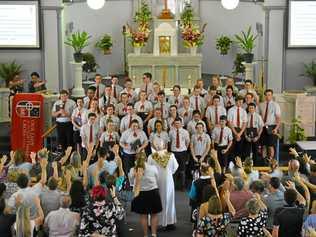 Students from Our Lady of the Southern Cross College graduate at St Jospeh's Catholic Church, 2018. Picture: Ebony Graveur