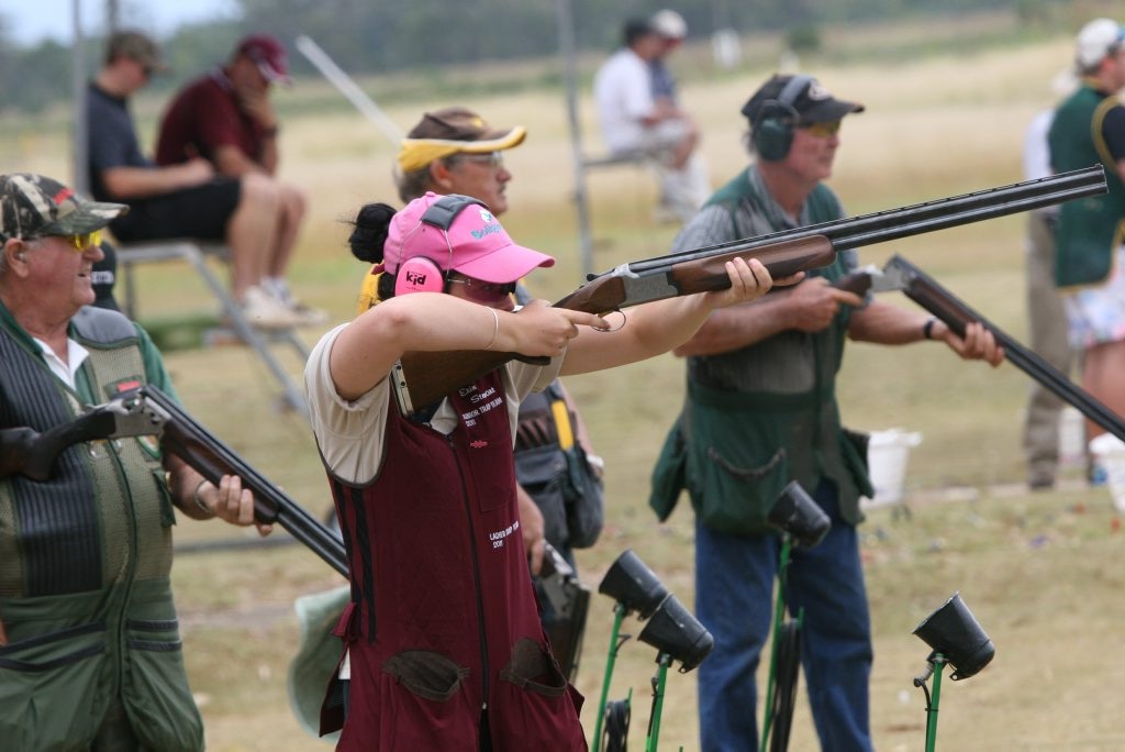 SHARP SHOOTER: Kingaroy Clay Target Club's and junior Queensland representative Erin Stewart takes aim during the club's first shoot of the year. Photo: Aiden Burgess / South Burnett Times. Picture: Aiden Burgess