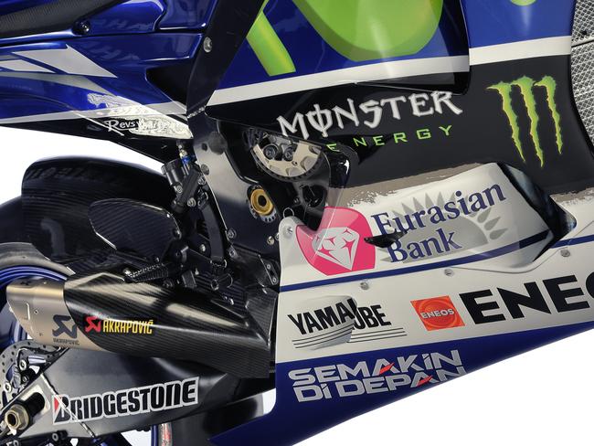 The 2015 Yamaha YZR-M1 MotoGP bike.