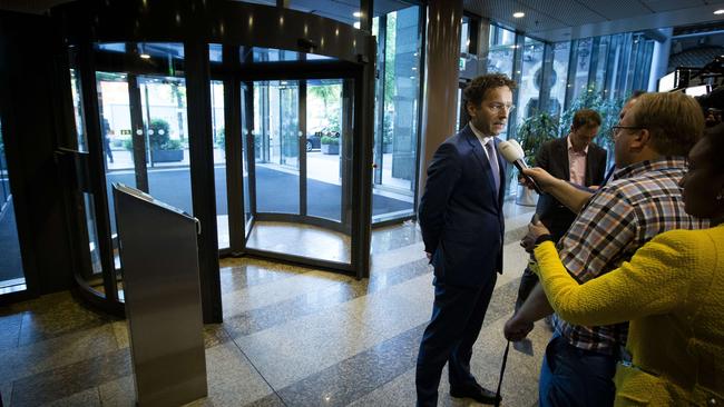 Eurogroup President and Dutch Finance Minister Jeroen Dijsselbloem talks to journalists at the Binnenhof in The Hague, The Netherlands.