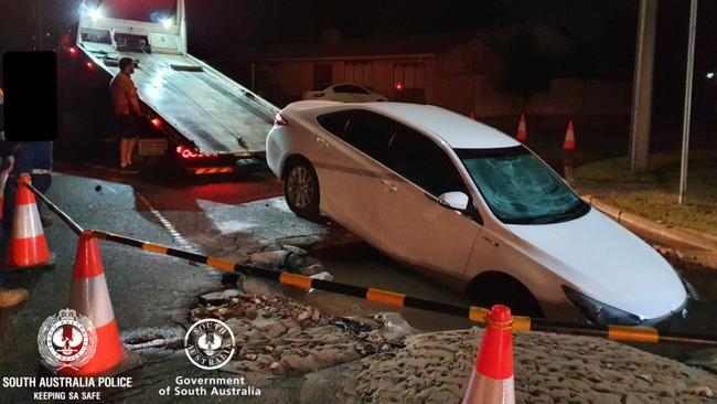 The car was towed away from the scene. Picture: SA Police