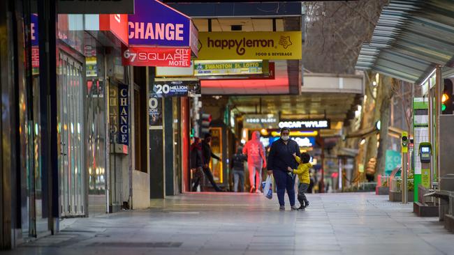 Empty Melbourne CBD. Swanston St. Picture: Jay Town