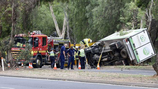 The scene of the fatal crash about 200m west of the intersection of Kings Road and Cross Keys Road, Salisbury South. Picture: Bianca De Marchi