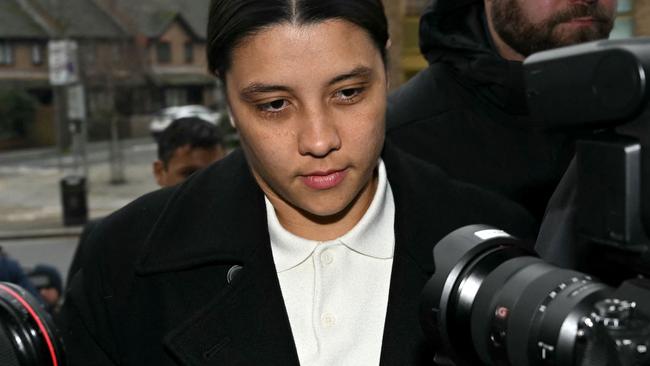 Australian striker Sam Kerr has been found not guilty of racially aggravated harassment of a police officer. Picture: Justin Tallis / AFP