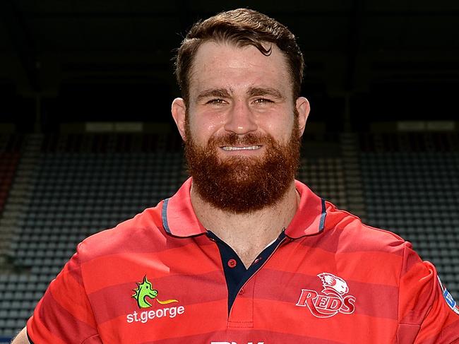 BRISBANE, AUSTRALIA - DECEMBER 18: James Horwill poses for a photo after a Queensland Reds Super Rugby media announcement announcing that he has signed a three year post 2015 Rugby World Cup deal with English Rugby club Harlequins at Ballymore Stadium on December 18, 2014 in Brisbane, Australia. (Photo by Bradley Kanaris/Getty Images)