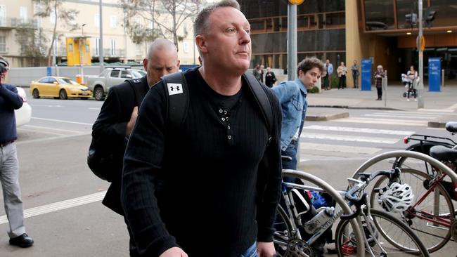 Police officer Daniel Wolters leaves the Coroners Court in Melbourne, after testifying for the inquest into the death of Tanya Day in custody. Picture: Stuart McEvoy/The Australian.