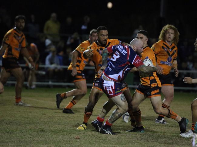 Israel Folau makes his Rugby League Gold Coast debut for Southport Tigers against defending champions Runaway Bay at Owen Park, Southport. Pic Mike Batterham