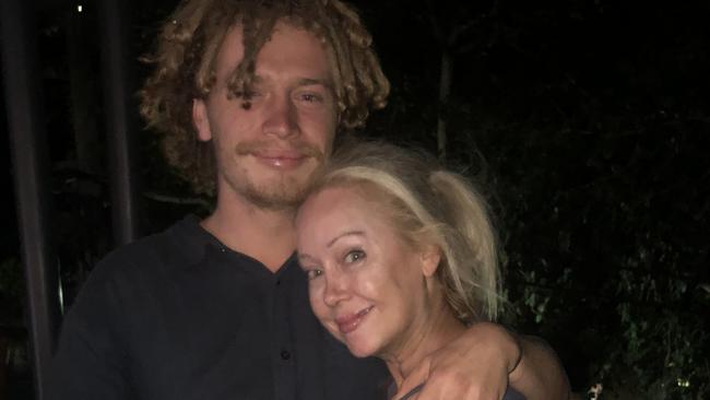 Victorian man Jackson Stacker with his mother, Sandey MacFarlane, photographed in April 2021.