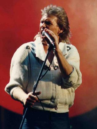 Cardigan: On stage at Sydney Entertainment Centre in 1985.