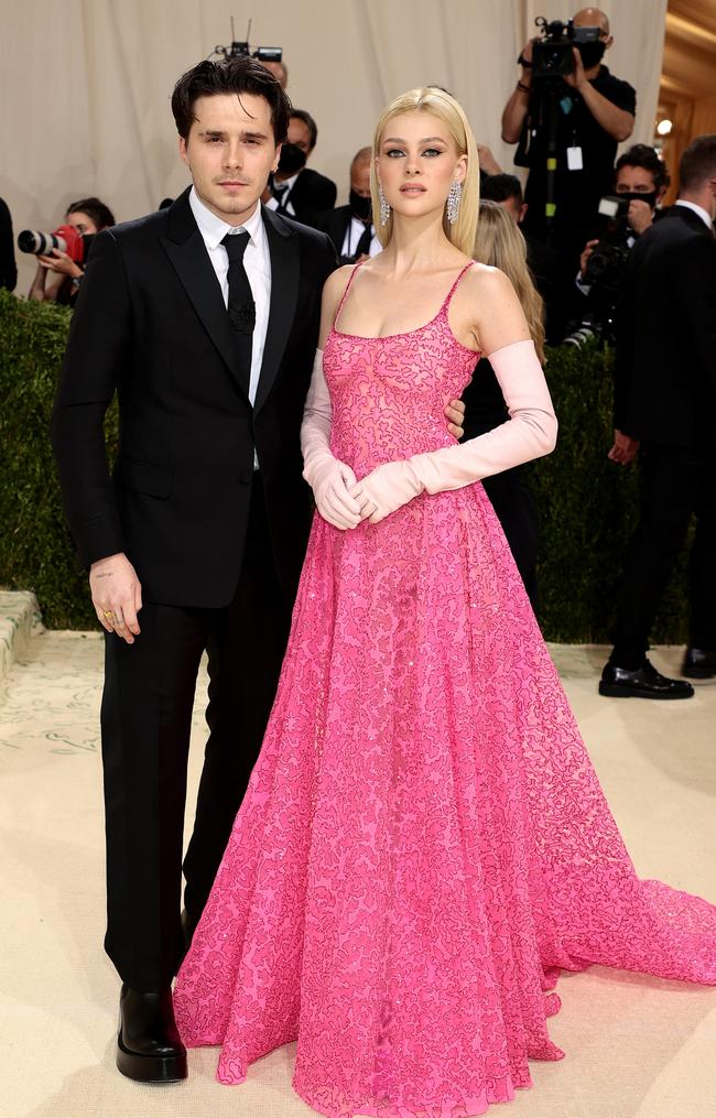 Brooklyn Beckham and Nicola Peltz. Picture: Dimitrios Kambouris/Getty Images for The Met Museum/Vogue