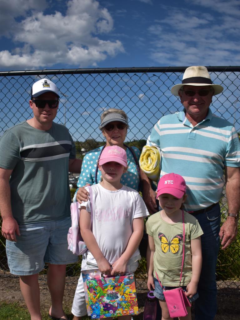 Dale Warne, Lexi and Mia Waugh, Carmel Warne at the Sunshine Coast Rugby League Finals 2022.