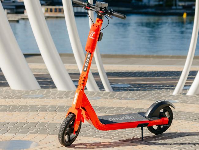 Neuron Mobility's for-hire electric scooters in Perth. Picture: Supplied