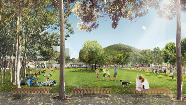 Artist impressions of plans to renovate Kibble Park. Images: NSW Department of Planning