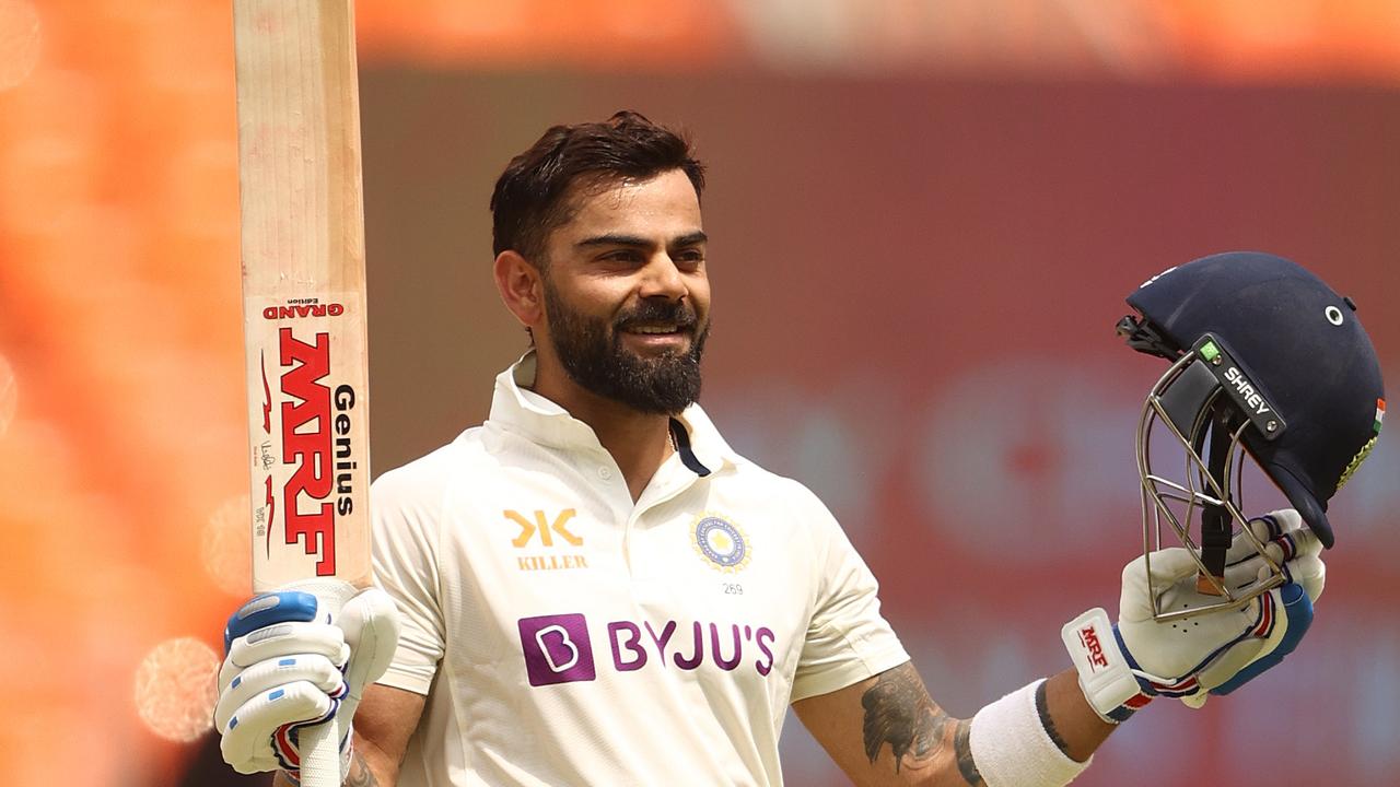 Virat Kohli scores his first century since November 2019, but he made sure the Aussies toiled in the field by making it an extra big one. Picture: Getty Images