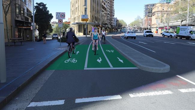 Rendering of the Oxford St Cycleway that will begin construction this year. Picture: City of Sydney.