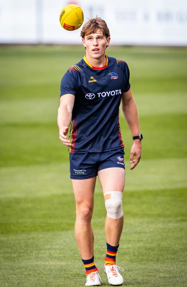 Daniel Curtin at Crows training ahead of Thursday night's Showdown. Pictured on May 1st, 2024 at Adelaide Oval. Picture: Tom Huntley