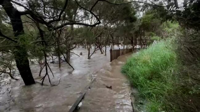 Mornington Peninsula creek bursts its banks