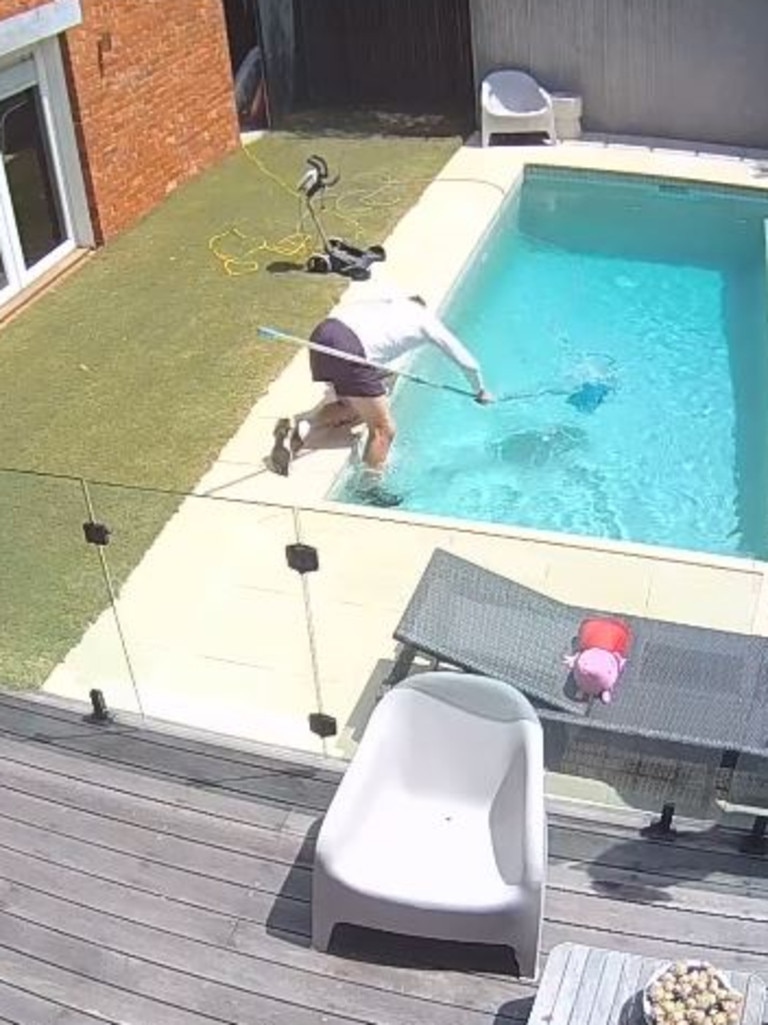 Richo was cleaning his pool. Photo: Instagram.