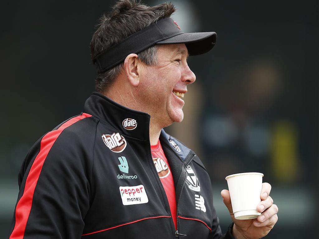 St Kilda coach Brett Ratten is already thinking about ways to counter the AFL’s new man-no-the-mark rule. Picture: Getty Images