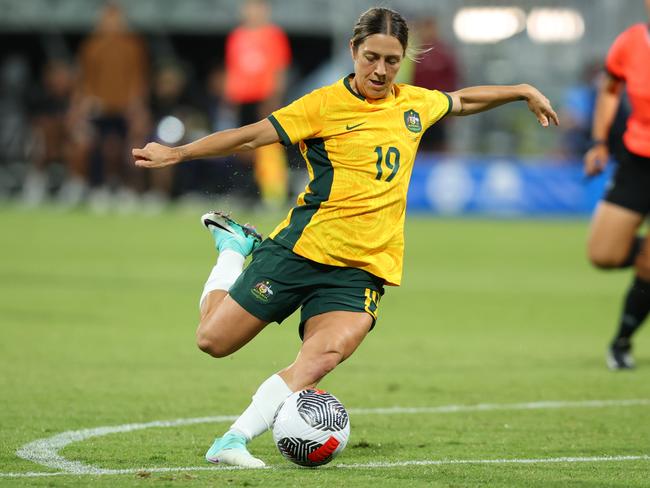 Katrina Gorry in action for the Matildas. Picture: James Worsfold/Getty Images