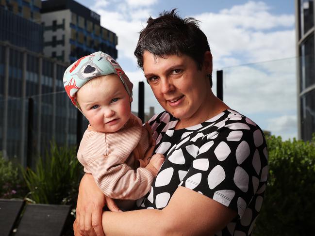 King Island woman Janice Peake and her son Thomas. Thomas was scheduled for surgery on Monday, but it has been cancelled due to Covid. Picture: Nikki Davis-Jones