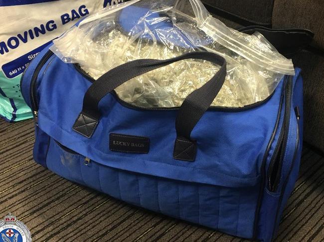 Police allegedly seized following a vehicle 70kg of cannabis and 1kg of methylamphetamine from a vehicle in December last year. Picture: NSW Police