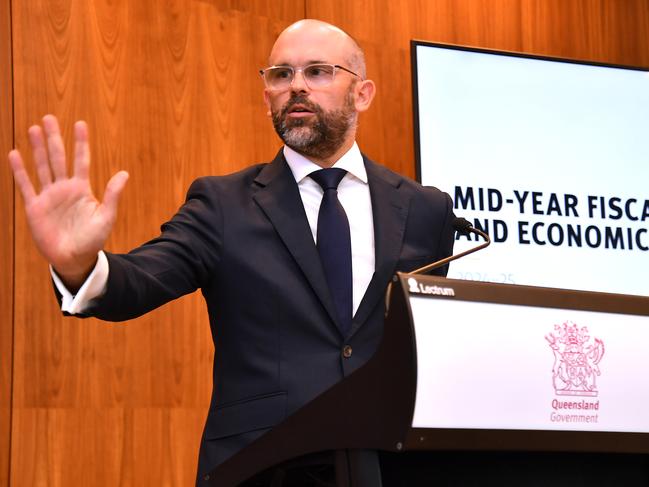 Treasurer David Janetzki and Finance Minister Ros Bates with the Mid-Year Fiscal and Economic Review (MYFER) Thursday January 23, 2025. Picture, John Gass