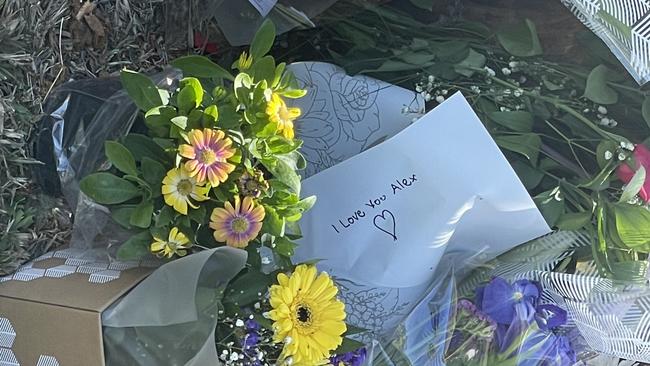 Tributes left for Alex. Picture: Sam Stolz