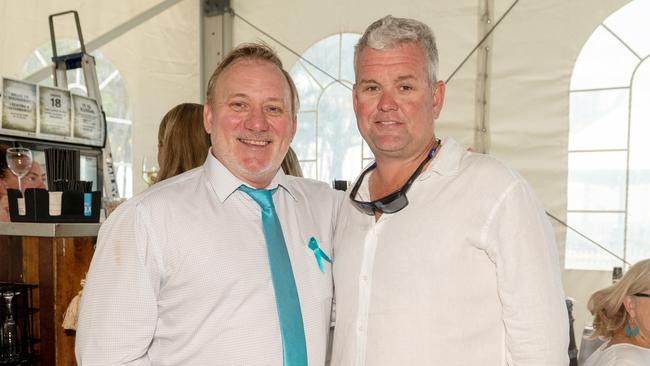 Todd Shannon and Paul Smith at the Touch of Teal Soiree for the Trudy Crowley Foundation at the Mantra at the Harbour on Friday, September 8. Picture: Michaela Harlow