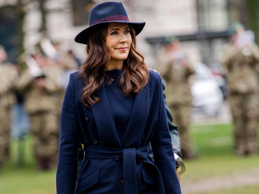 The Australian-born royal inspects the parade for the ceremony marking the 75th anniversary of the Home Guard's establishment at the Freedom Museum in Copenhagen. Picture: AFP