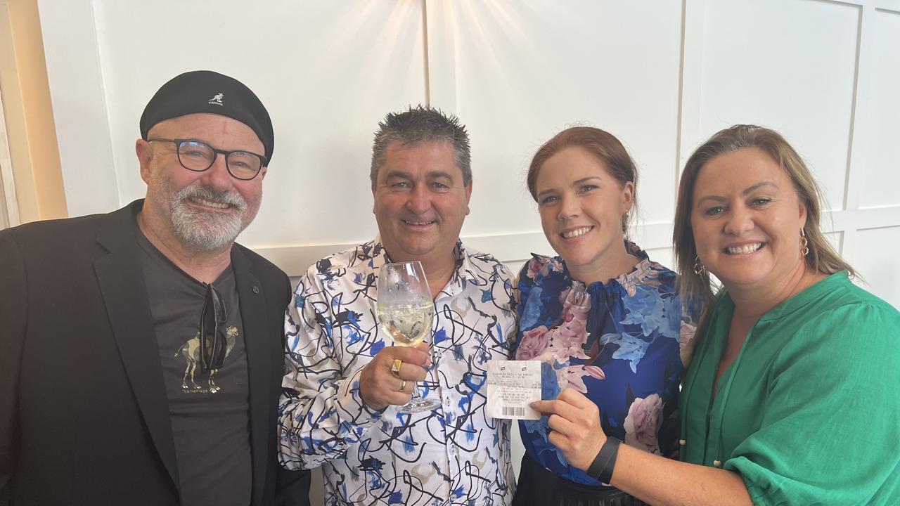 Flan, Victor Larpardin, Lauren Hoskins and Ali P (left to right) at the Ivory Tavern, Tweed Heads, on Melbourne Cup Day. Picture: David Bonaddio