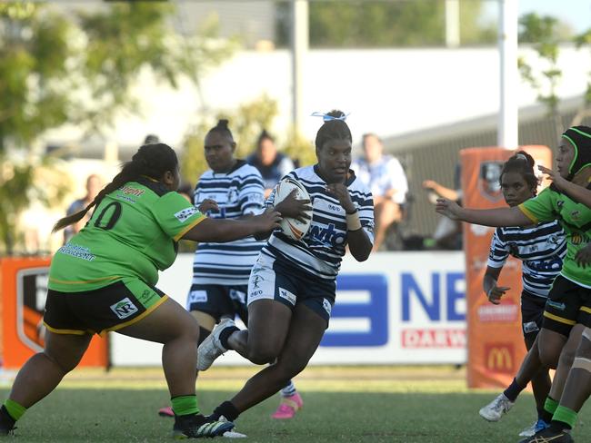 Darwin Brothers Elisa Niki on the charge in the Womens NRLNT Grand Final 2022. Picture: (A)manda Parkinson