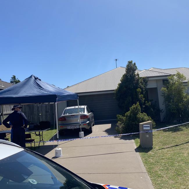 A crime scene has been declared at a Gladstone home after the body of a 24 year old man was found during a welfare check at Glen Eden. Picture: Nilsson Jones