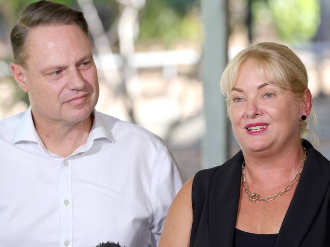 Krista Adams will be stepping down as Deputy Mayor, with the Lord Mayor Adrian Schrinner, at the Mt Gravatt East Swimming Pool, Mt Gravatt East, on Thursday 23rd January 2025 - Photo Steve Pohlner