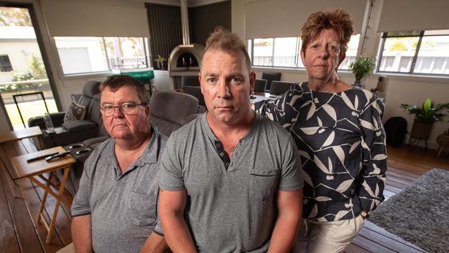 Stewart Edds with his dad Dean and mum Julia. The family have spoken about the heartbreak families go through after losing someone in a crash. Picture: Julian Andrews