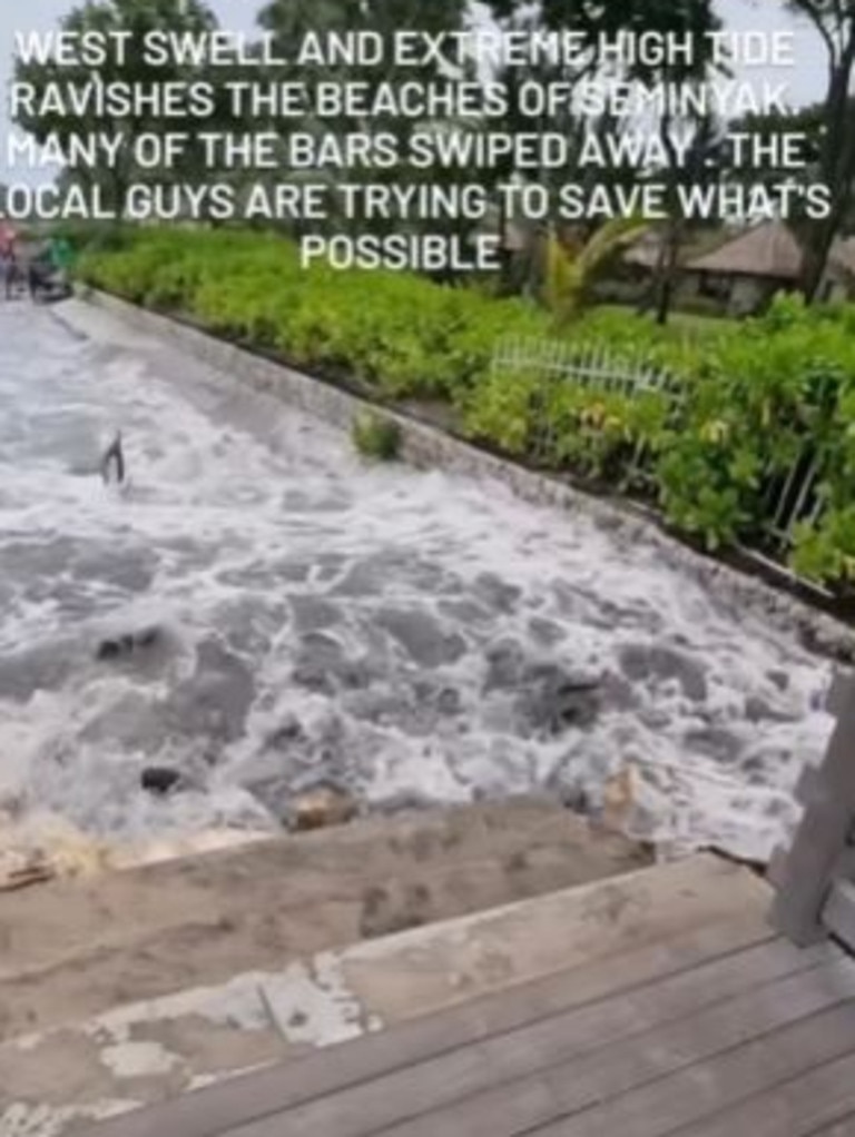 The waves also crashed through Canggu.