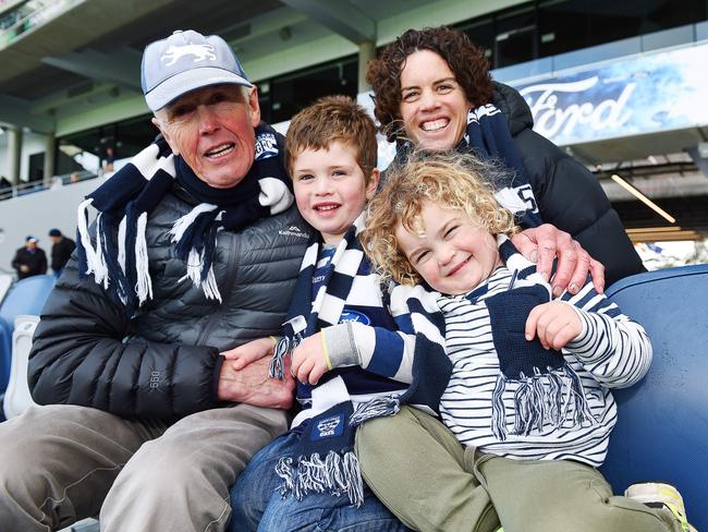 Cats fans Stewart King, Jo King-Hudson, Emily and Jonathan Hudson will cheer on the Cats. Picture: Alan Barber