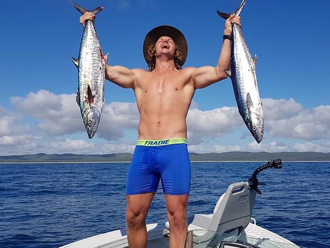 17,915 likes ... “Nick Badger: Fraser Island - When ya catch dinner for the tribe, ya gotta celebrate... in ur fart filters. @australia.” Picture: @nickbadger/Instagram