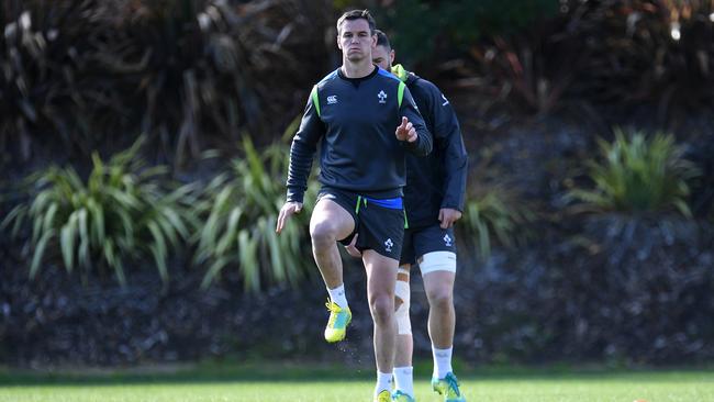 Ireland star Johnny Sexton during training at St Kevin's School in Melbourne.