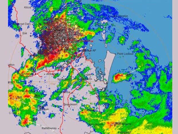 Lightning strikes and storm activity across the South East on Wednesday night. Picture: Anthony Cornelius Meteorologist/Facebook