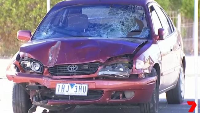 Scott Thomas, 36, has been jailed for at least a decade after he mowed down Jason Yanner and Jye Salter-Fear in Stawell in March 2023. Picture: 7News