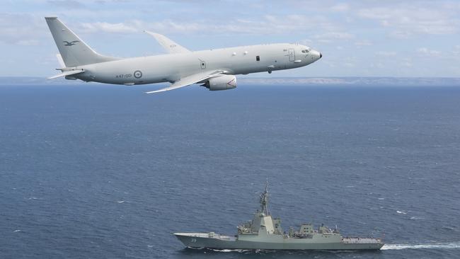 A RAAF P-8A Poseidon off the South Australian coast. Picture: Supplied