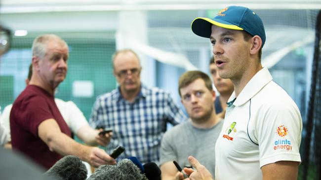 Tim Paine is prepared to relinquish the Australian captaincy when the tap comes. Picture: Lachie Millard